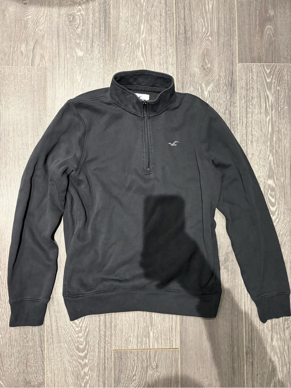 Hollister Men's Black Half-Zip Pullover Sweater